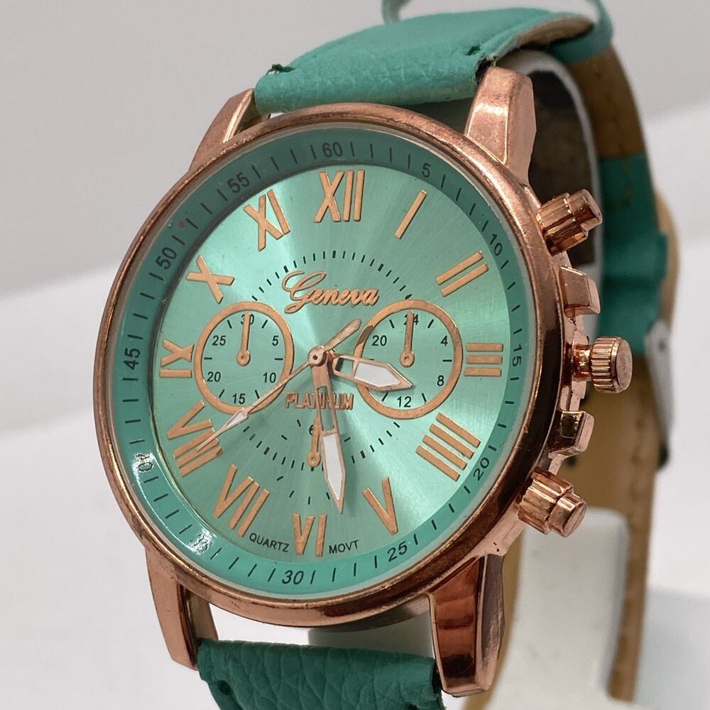 Geneva Womens Green Watch New Battery